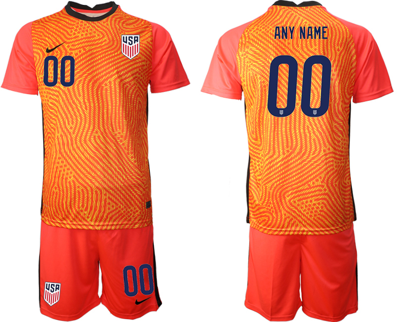 Men 2020-2021 Season National team United States goalkeeper red customized Soccer Jersey2->united states jersey->Soccer Country Jersey